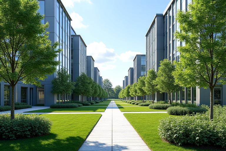 Commercial office park landscaping